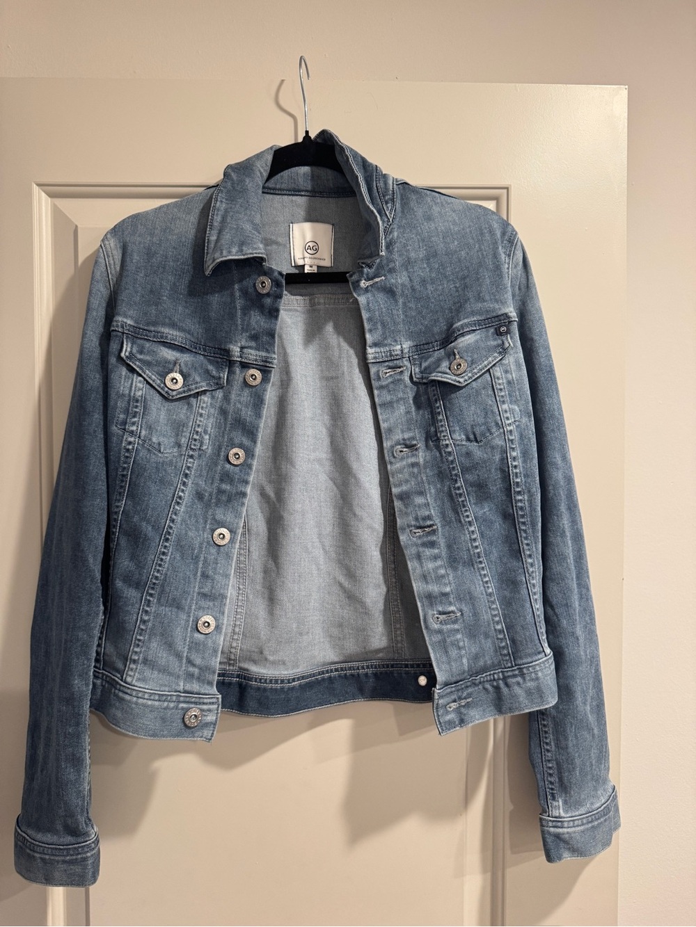 AG Adriano Goldschmied Light Blue Denim Jean Jacket